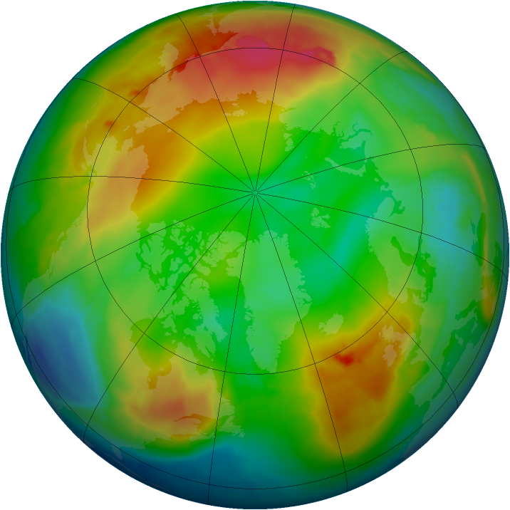 Arctic ozone map for 07 January 2014